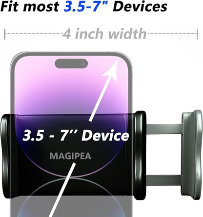 Cell Phone Clip Bed Stand Holder, with Grip Flexible Long Arm Gooseneck Bracket Mount Clamp for Desk, Compatible with iPhone 14 Pro Max XR X 8 7 6 or Other 3.5-7" Devices (Black)