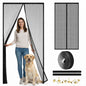 Magnetic Screen Door - Self Sealing, Heavy Duty, Hands Free Mesh Partition Keeps Bugs Out Let Breeze in- Pet and Kid Friendly - Keep Open Feature (Black, Fit Door Size 32 x 80 Inch)