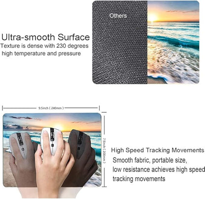 Mouse Pad, Premium-Textured Mouse Mat, Non-Slip Rubber Base Mousepad for Laptop, Computer & PC,9.5×7.9 in,Beach Sunset