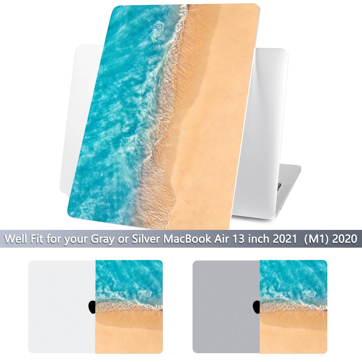 Batianda AstroGrid Case for MacBook Air 13 inch 2018-2020, Beach
