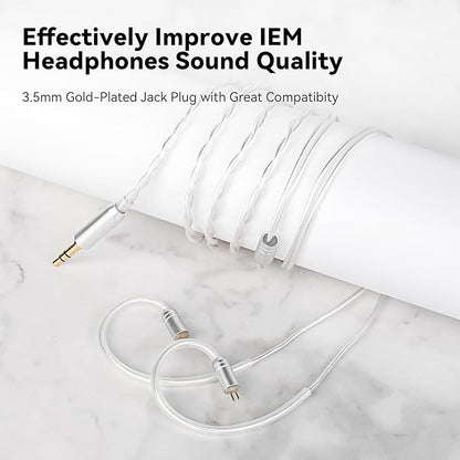 STA-K In Ear Monitor, EarAcoustic Audio HiFi Stereo Wired Earbuds,Hybrid Dual Drivers IEM Headphones,Crystal Clear Sound IEM Earphones with 2 Pin Detachable Cable for Musicians(NO Microphone,Silver)