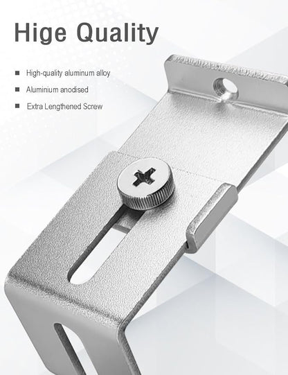 Charger Lock to Outlet, ILIVABLE Adjustable Metal Outlet Lock, Firmly Secures Power Plug from Unplugging (Silver, 1 Pack)