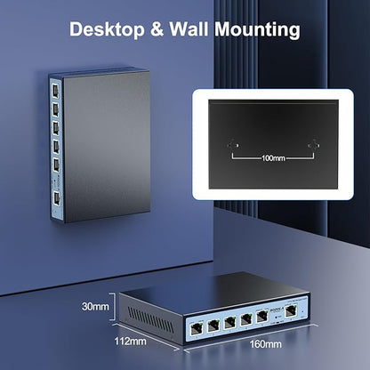 SODOLA 2.5Gb Easy Web Managed Switch, 2x10GBase-T Ports and 4x2.5GBase-T Ports, Full RJ45 Managed Ethernet Switch with Link Aggregation,VLAN,IGMP, 2.5G 10G Network Home-lab Switch