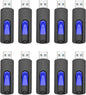 JUANWE 64GB Flash Drives 5 Pack, USB 3.0 Flash Drive Retractable Slide Thumb Drive, Thumb Drives 5 Pack Jump Drives Multipack Bulk USB Drive Data Storage for Computers, Blue