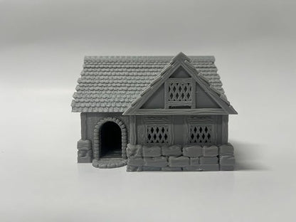Paintable Tabletop Miniature Little Town Building Terrains Compatible with RPG War Games - 18mm Scale Dioramas Building Set Scenery with Medieval Architecture Style by HAUTICO (HVillageHouses1-1)