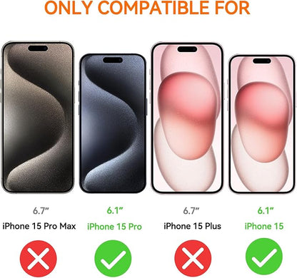 Anti Blue Light Screen Protector for iPhone 15pro & iPhone 15 [3 Pack] 9H+ Anti Blue Light Tempered Glass, Anti-Scratch, Case Friendly