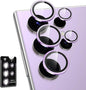 for Samsung Galaxy S23 Ultra Camera Lens Protector, Individual Metal Ring Tempered Glass Lens Cover, [Strong Adsorption] Scratch Resistant Ultra-Thin HD Clear Lens Cover, 1 Set-Purple