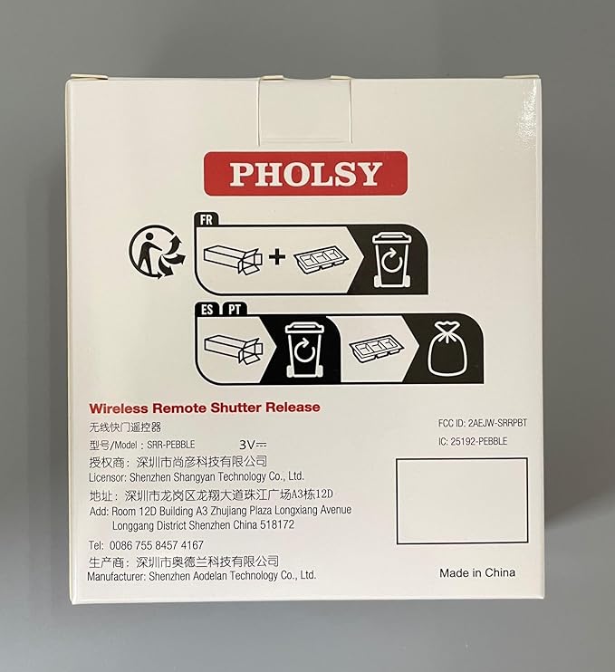 PHOLSY Wireless Shutter Release Camera Remote Control for Fujifilm GFX50S, XPro2, X-H1, X-T2, X-T1, X-T10, X-T20, X-T100, X-E2S, X-E2, X-M1, X-A3, X-A2, X-A1, X-A10, X100F, X100T, X70, X30, XQ2, XQ1