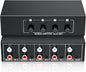 3.5mm Aux + RCA L/R Audio Switch Box 4 in 1 Out Bidirectional, BolAAzuL Stereo Audio Switcher Selector 4X1 Passive a/b Analog Audio Selector No Power Need