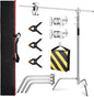 C Stand with Boom Arm Professional Heavy Duty Light Stand with 10.8ft Vertical Pole, C-Stand with 4.2ft Boom Arm, Adjustable Base for Studio Equipment