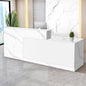 Reception Desk with Counter Modern Checkout Counter with Lockable Drawer Keyboard Tray Receptionist Desk for Office Salon Reception Table K Right 47inch/120cm