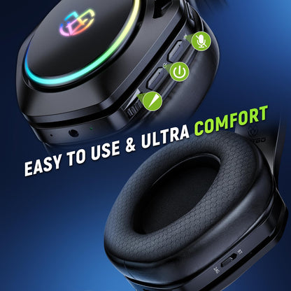 Tatybo Wireless Gaming Headset for PS5 PC, Dual Mode, Low Latency, Black