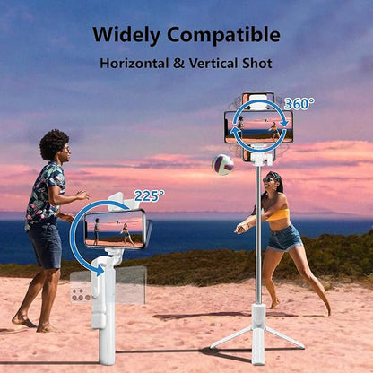 Selfie Stick Tripod, 40 in Retractable Tripod for iPhone with Wireless Remote Control & Light, Portable Phone tripods for Photograph, Live Streaming, Video Recording, Compatible with All Cellphones