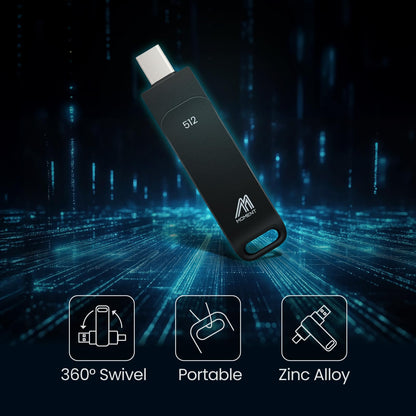 MMOMENT 512GB Portable SSD, MU P50 USB-C & USB-A, Up to 530MB/s