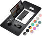 YSAGi Dual-Sided Desk Pad Protector, Waterproof Leather Desk Mat, Large Mouse Pad, Office Desk Pad Writing Pad (31.5" x 15.7", Black+Grey)