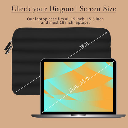 ANECDOTE Laptop Case 15-16 Inch – A Perfect Laptop Sleeve - Compatible with MacBook Air/Pro 15 inch M3 M2 M1 Chip Pro Max 2023-2021 – Fits Well, Made of 100% Nylon with Aesthetic Design (Black)