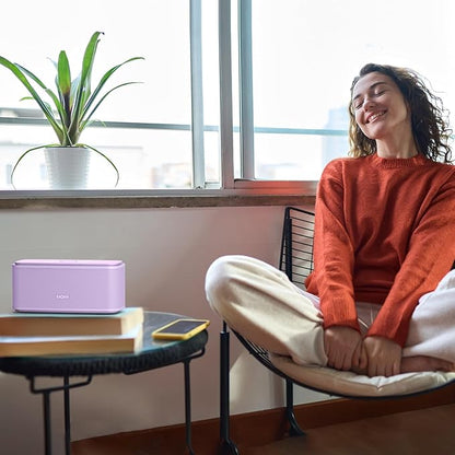 DOSS SoundBox Touch Wireless Bluetooth Speaker with 12W HD Sound and Bass, IPX5 Water-Resistant, 20H Playtime, Handsfree, Portable for Office, Home, Outdoor, Travel-Purple