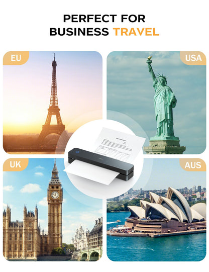 PRT MT610 Portable A4 Thermal Printer, Inkless Bluetooth Printer for Phone