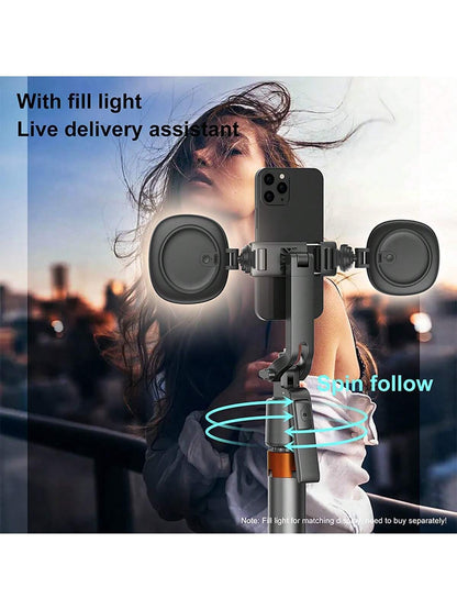 Auto Face Tracking Phone Holder, 360° Rotation Phone Tripod with Wireless Remote and Phone Holder, Selfie Stick Tripod for iPhone、Android Phone, Applied to YouTube, Vlog/TIK Tok