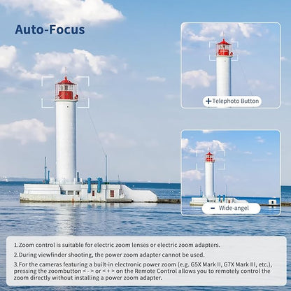 AODELAN Rechargeable Wireless Shutter Release for Canon Camera Remote Control Zoom Focus Compatible with R50,G7X Mark III,R6 Mark II,R5,R6,R7,M6 Mark II,M200,M50,90D,200D,Replace Canon BR-E1(White)