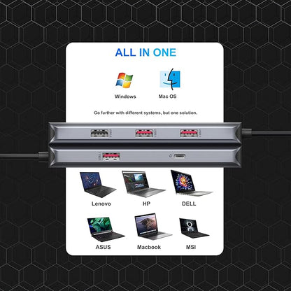 Docking Station for MacBook Pro/MacBook Air M1 2020 2019 2018 13" 15" 16", USB C Docking Station Dual Monitor, USB C Hub with 3 * 10Gbps USB Port, 100W PD Charging