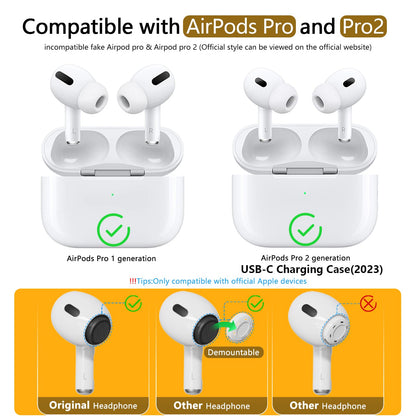 Pohgelan Memory Foam Replacement Ear Tips for AirPods Pro 2nd/1st-Balck