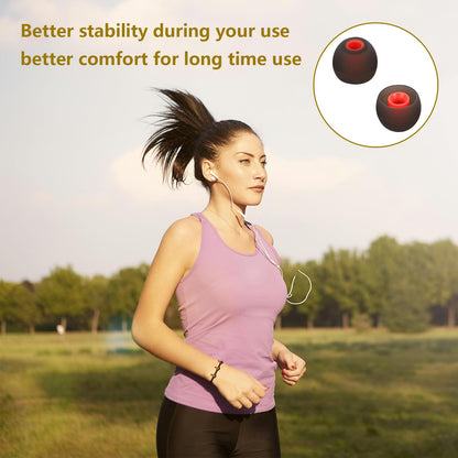 MMYQXI Silicone Earbud Tips - Fit for In-Ear Headphones (Inner Hole 3.8mm-5.1mm) - 9 Pairs S/M/L
