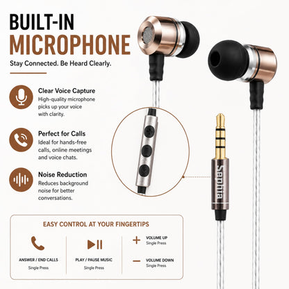 Sephia SP3060VC Earbuds Wired in-Ear Headphones with Mic