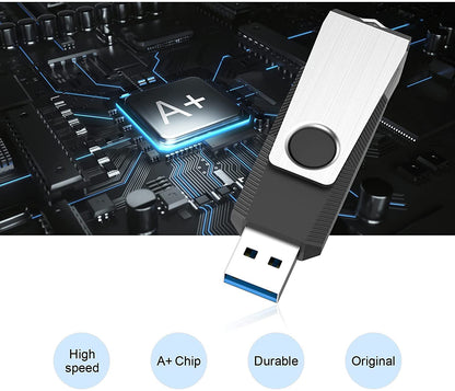 Aiibe 5 Pack 64GB USB 3.0 Flash Drive 64GB USB 3.0 Drive 5 Pack Thumb Drive Memory Stick USB Stick 64 GB (5 Mixed Colors: Black Red Cyan Green Purple)