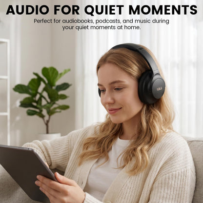 1Mii Y8+ Noise Cancelling Headphones Bluetooth 6.0 Over-Ear Wireless, Black