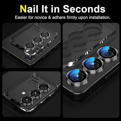 YWXTW Camera Lens Protector for Samsung Galaxy S25+ Plus Accessories [1:1 Fit & Ultra Clarity] 9H Tempered Glass Metal Individual Ring Camera Cover Screen Protector, Case Friendly (Clear)