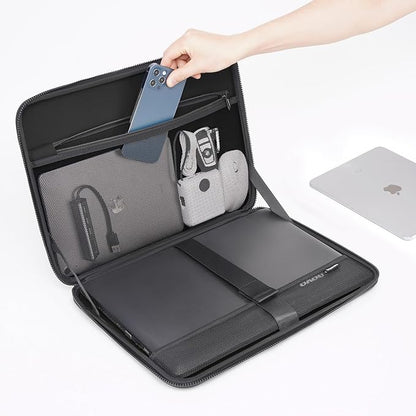 DOMISO 13.3 inch Laptop Sleeve with Handle Shockproof Computer Bag Waterproof EVA Protective Carrying Case for 13-13.3 inch Notebooks/13 MacBook Air/MacBook Pro Retina/Dell XPS 13/HP,Orange
