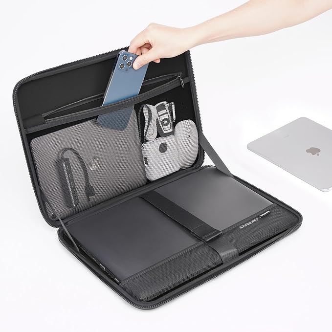 DOMISO 17 inch Laptop Sleeve with Handle Shockproof Waterproof EVA Protective Case for 17.3" ZBook Fury 17.3 G8/MSI GS73VR Stealth Pro/HP Envy 17/LG Gram 17"/ROG Strix GL702VS, Orange