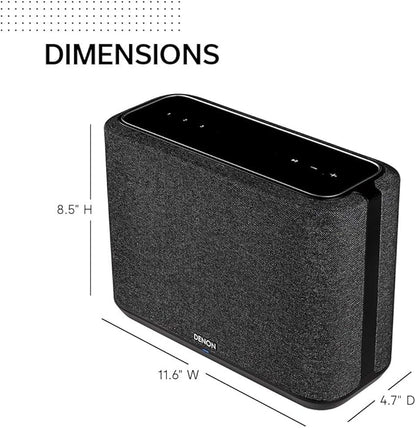 Denon Home 250 Wireless Smart Speaker – Mid-Size, Stereo Sound, Wi-Fi & Bluetooth, HEOS Built-in, Alexa Built-in, Siri & AirPlay 2, Spotify Connect, Multi-Room Support, Black