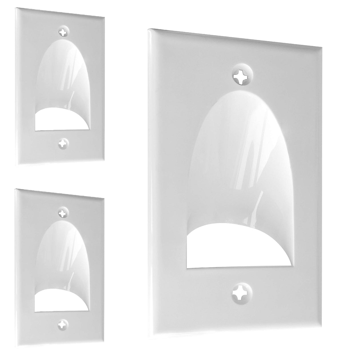 BestMounts - 12 Pack Inner Nose Behind Wall Cable Management TV Cord Hider for Wall Mounted TV - Single Gang Low Voltage Recessed Wall Plates Cable Pass Through for Wires, HDTV, HDMI (White)