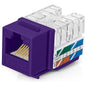 Everest 90° Angled RJ45 Cat6A Keystone Jacks 50-Pack in Purple - Slim Profile Female RJ45 Connectors - Cat 6A Keystone Jack - Compatible with 90° Angled Speed Termination Tool - easyJACK (B094WB91H3)