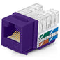 Everest 90 Degree RJ45 Cat6A Keystone Jacks Slim Profile 10-Pack Purple