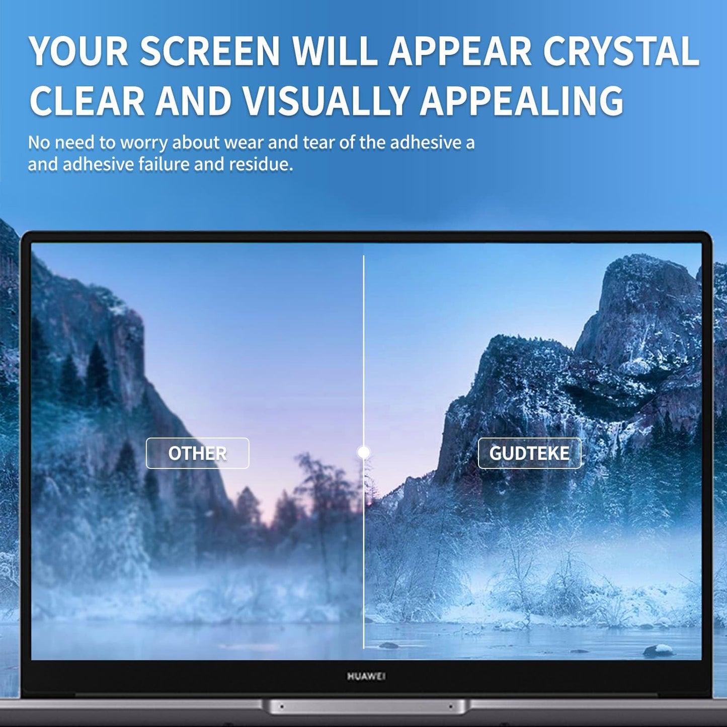 GUDTEKE Laptop Privacy Screen 13.3 inch, 9H Hanging Privacy Screen for Laptop for 16:9, Acrylic HD Eye Protection Anti Glare Blue Light Laptop Screen Privacy Filter
