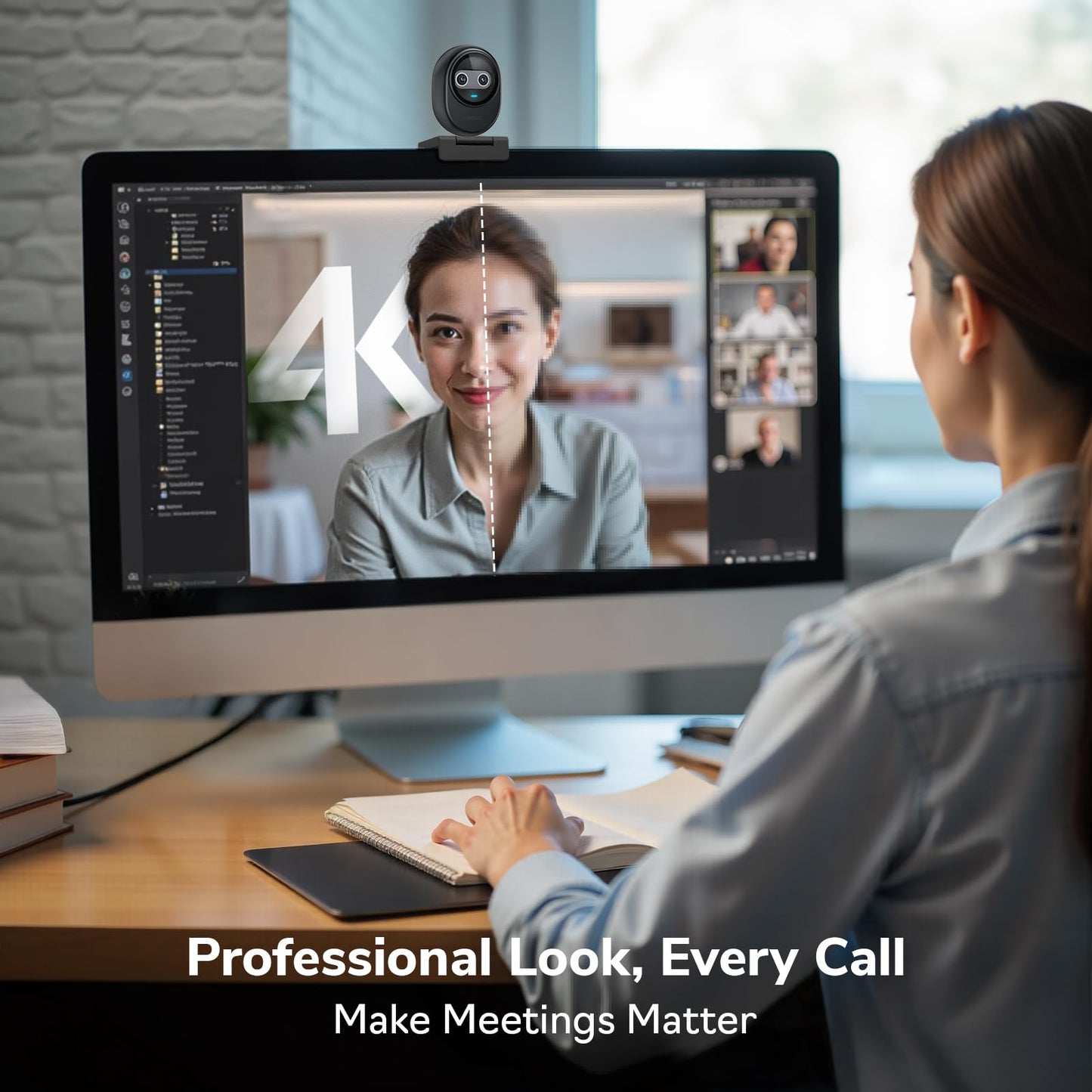 EMEET Piko 4K Webcam for Streaming, World’s 1st Dual-Camera AI-Powered 4K Camera w/AI Autofocus