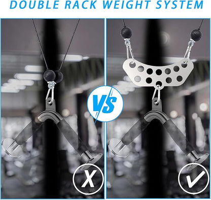 Double to Single Adaptor Plate for Cable Pulley Machines Durable Solid Stainless Steel with 3 Carabiners Suitable for Dual Cable Machines LAT Pulldown, Shoulder & Biceps Exercises