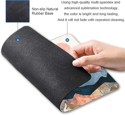Mountain Mouse Pad, Natural Art Mouse Pad, Mouse Mat Square Waterproof Mouse Pad Non-Slip Rubber Base MousePads for Office Laptop Computer, 9.5"x7.9"x0.12" Inch, Mountain Sunrise