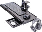 Klearlook Keyboard Tray Under Desk with 360° Rotation, Ergonomic Computer Keyboard & Mouse Tray 25"W×11.02"D Sit Stand Desk Keyboard Holder w/Wrist Rest & Storage Drawer (Height is not Adjustable)