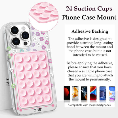 LvShuLiangPin Anteel Silicone Suction Phone Case Mount, Silicon Adhesive Phone Accessory for Smartphones, Hands-Free Mirror Shower Phone Holder for Selfies, Tiktok Videos (Black)