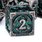 Haxtec Metal DND Dice Set, 7 Pcs Dragon Pattern Polyhedral Dice for RPG