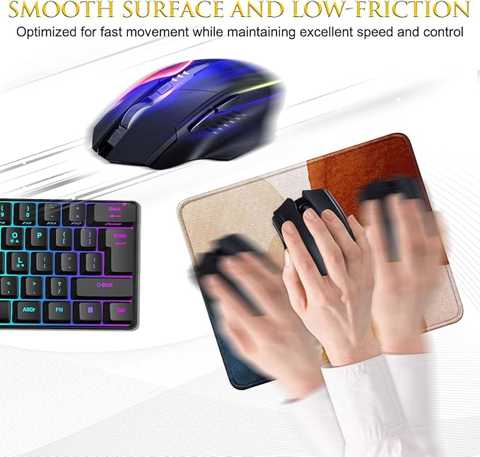 JIKIOU 3 Pack Mouse Pad with Stitched Edge, Comfortable Mouse Pads with Non-Slip Rubber Base, Washable Mousepads Bulk with Lycra Cloth, Mouse Pads for Computers Laptop Mouse 10.2x8.3x0.12in Boho