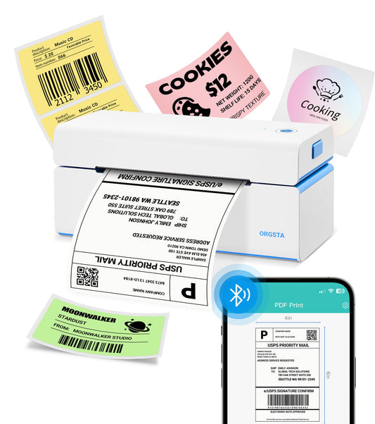 ORGSTA Bluetooth Thermal Shipping Label Printer, 4x6 Shipping Label Printer