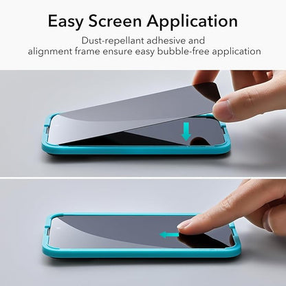 ESR 3+1 Pack for iPhone 15 Pro Max Privacy Screen Protector Set, Anti-spy Tempered-Glass Privacy Screen Protector, Micro-curved Edges, Case Friendly, 3-Pack with 1 Set of Camera Lens Protector
