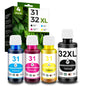 Pristar 8 Pack 32XL 31 Ink Compatible with HP 31 32XL Ink Bottle Set