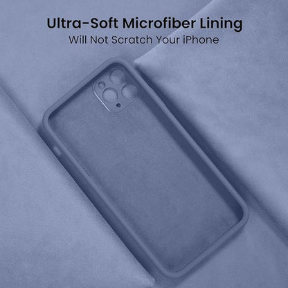 FireNova Designed for iPhone 13 Pro Max Case, Silicone [Camera Protection] Phone Case with [2 Screen Protectors], Soft Anti-Scratch Microfiber Lining Inside, 6.7 inch, Lavender Gray