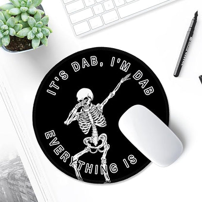 ITNRSIIET Round Mouse Pad with Stitched Edge Premium-Textured Waterproof Non-Slip Rubber Base Desktop Protection Mat Diameter 8.7 inches, Dab
